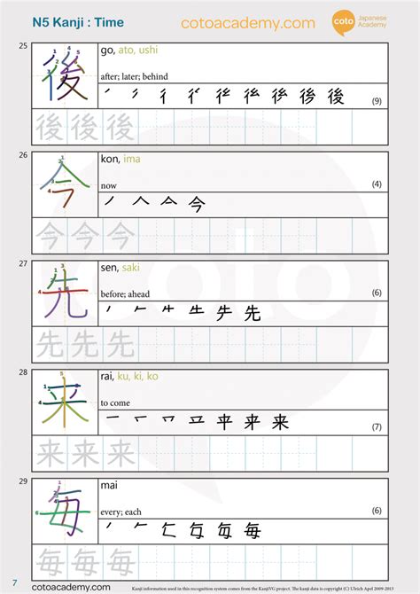 Kanji Writing Practice Sheets