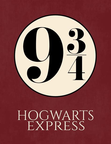 Hogwarts Express 9 & 3/4 Harry Potter Platform Print. All of our prints ...