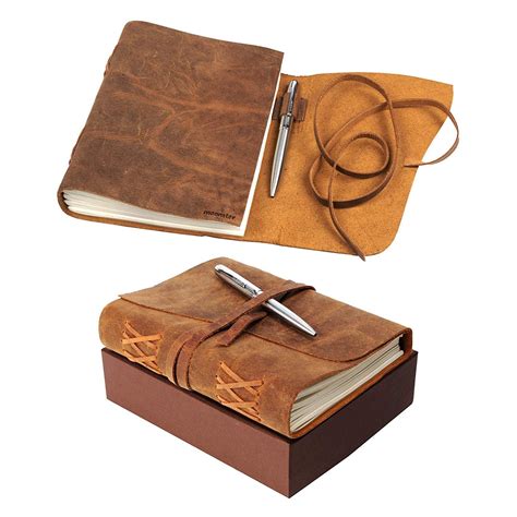 Leather Journal Gift Set in 2020 | Leather journal notebook, Leather travel journal, Gifts for ...