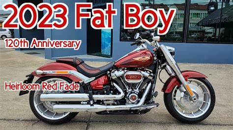 Fat Boy 2023 120th Anniversary Walkaround Close up details + Rev Stock exhaust - YouTube