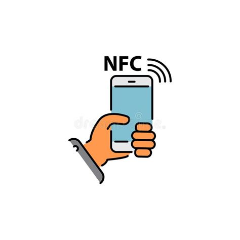 NFC Mobile Phone, NFC Payment with Mobile Phone Smartphone Color Vector ...