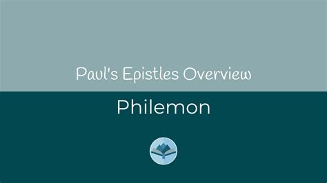 Main Themes of the Book of Philemon | Water on Thirsty Land