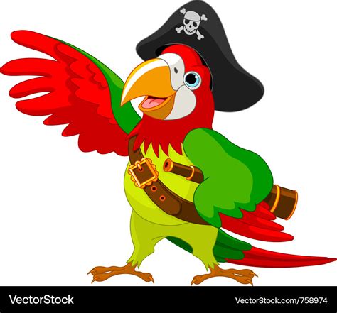 Talking pirate parrot Royalty Free Vector Image