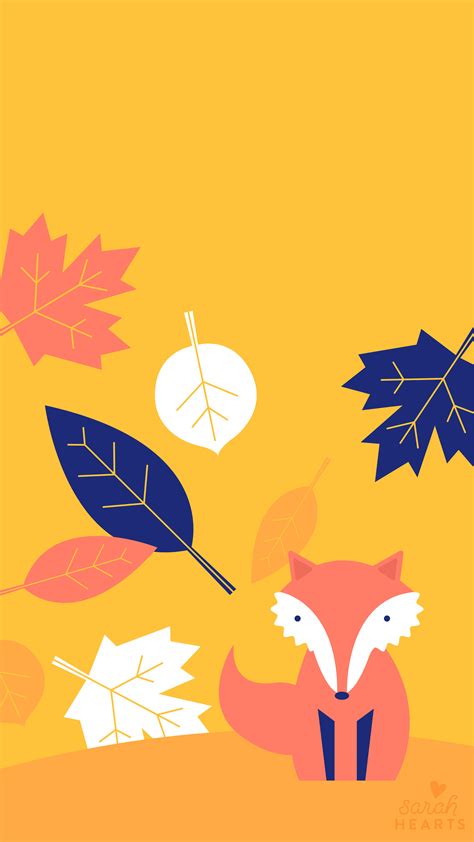 Fall Leaf and Fox October 2017 Calendar Wallpaper - Sarah Hearts