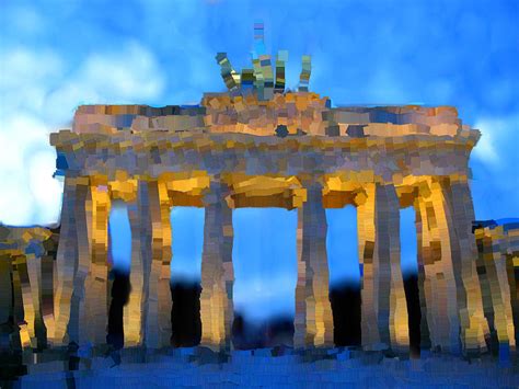 Post-it Art Berlin Brandenburg Gate Painting by Bruce Nutting