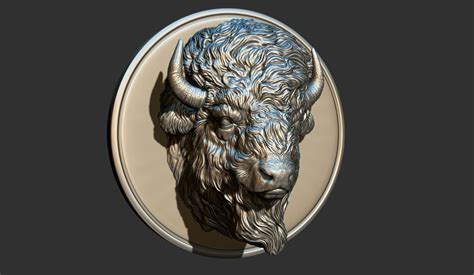 ArtStation - Bison head for pendant | Resources