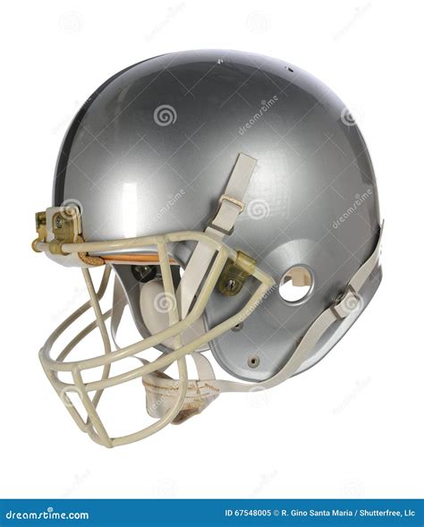 Silver Football Helmet stock image. Image of play, path - 67548005