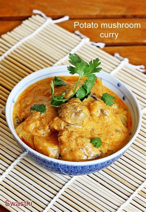 Aloo Mushroom Curry recipe | Potato Mushroom Gravy Recipe