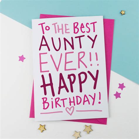 Best Ever Auntie / Aunt / Aunty Birthday Card By A Is For Alphabet | notonthehighstreet.com