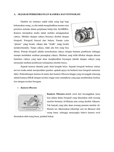 Sejarah Perkembangan Kamera Dan Fotografi | PDF