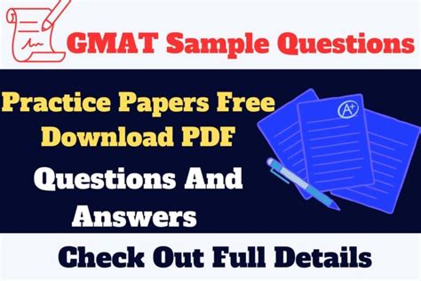 GMAT Sample Questions And Answers PDF –Practice Papers Free Download