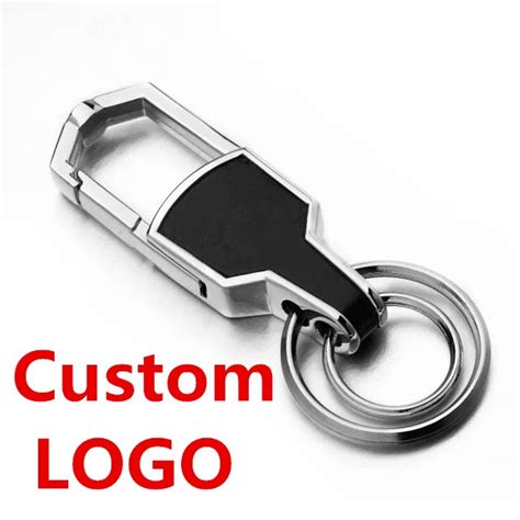 Custom LOGO Zinc Alloy Genuine Leather Car Logo Key Chain Keyring Fit ...