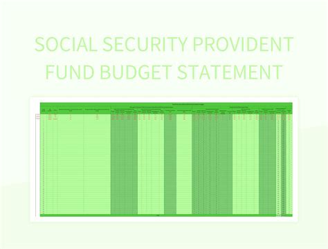 Social Security Provident Fund Budget Statement Excel Template And Google Sheets File For Free ...