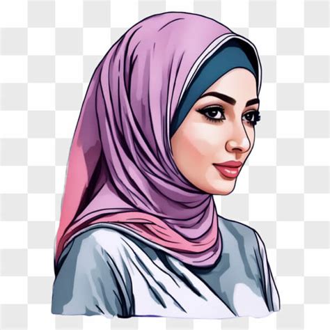 Download Young Woman in Traditional Hijab and Glasses Cartoons Online - Creative Fabrica