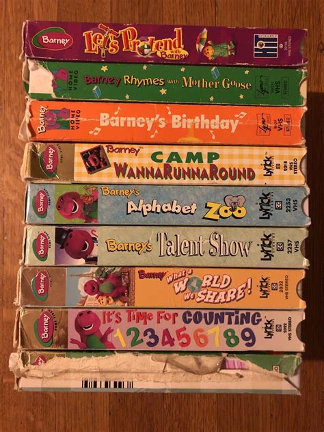 Barney VHS Video Tapes Lot of 9 Sing-Along Musical Pretend ABC Counting Birthday | eBay