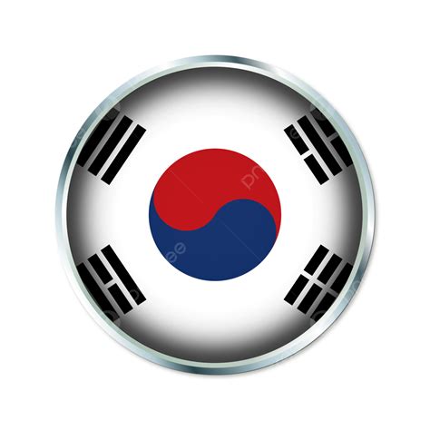 South Korea Round Flag With Transparent Background Vector, South Korea ...