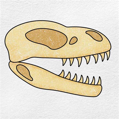 Easy Dinosaur Skull Drawing - HelloArtsy