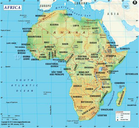 Map Of Africa Continent : Vector Map Of Africa Continent With Countries Capitals Main Cities And ...