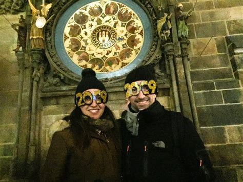 Nochevieja en Praga - Comemos las uvas en la Plaza de la Ciudad Vieja.