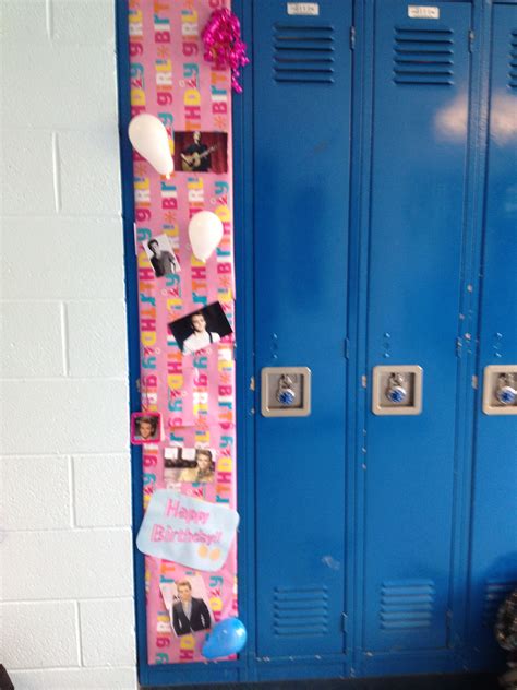 I decorated my best friend's locker for her b-day with wrapping paper ...