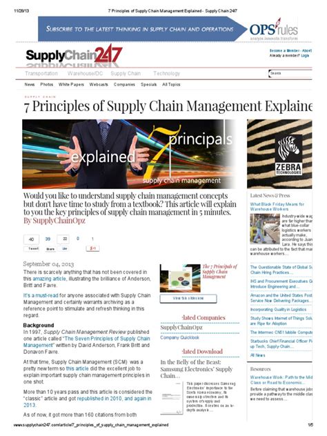 7 Principles of Supply Chain Management | PDF | Supply Chain ...