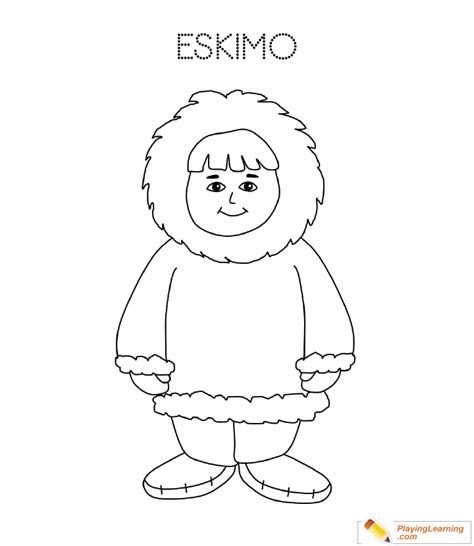 Eskimo Igloo Coloring Page 07 | Free Eskimo Igloo Coloring Page