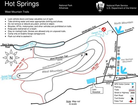 Hot Springs West Mountain trails map - Ontheworldmap.com