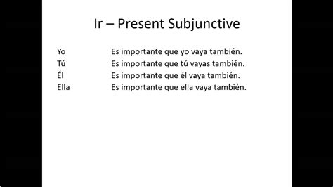 Ir - Present Subjunctive - YouTube