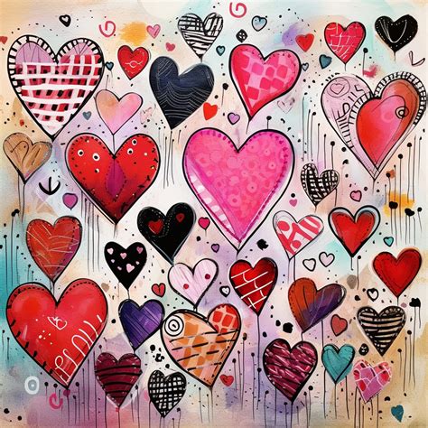 Valentine Doodle Heart Paper Free Stock Photo - Public Domain Pictures