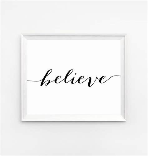 Believe Wall Art Quote Wall Art Believe Print Inspirational | Etsy ...