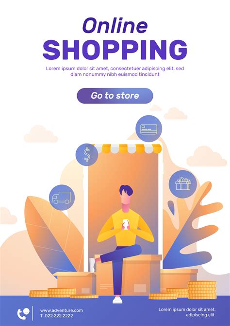 Online shopping poster layout 674970 Vector Art at Vecteezy