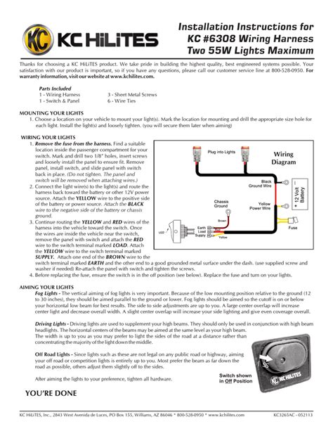 Kc Hilites Wiring Diagram / Wiring Suggestion Auxiliary Reverse Lights ...