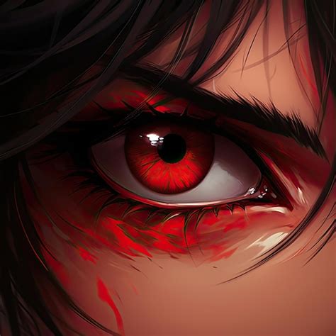 Premium AI Image | Red devil eyes anime style