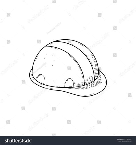 Abstract Hand Drawn Hard Hat Helmet Stock Vector (Royalty Free ...