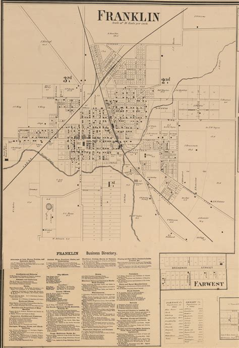 Franklin City, Franklin, Indiana 1866 Old Town Map Custom Print - Johnson Co. - OLD MAPS