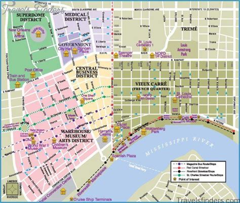 New Orleans Map and Travel Guide | New orleans map, Downtown new ...