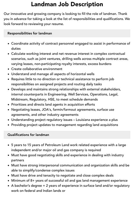 Landman Job Description | Velvet Jobs