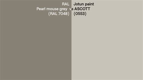 RAL Pearl mouse grey (RAL 7048) vs Jotun paint ASCOTT (0553) side by side comparison