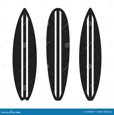 Surfboards silhouette stock vector. Illustration of collection - 213868677