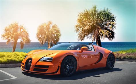 Bugatti Veyron Hypercar Orange Color Wallpapers | Wide Screen ...