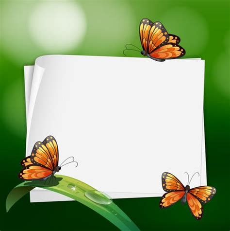 Border design with butterflies on leaf 433733 Vector Art at Vecteezy