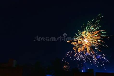 Photo about Crackers light on sky. Image of night, darkness, midnight ...