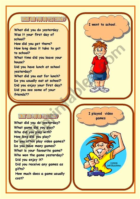 WHAT DID YOU DO YESTERDAY - ESL worksheet by GIOVANNI