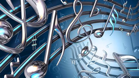 digital Art, Music, Musical Notes, Wavy Lines, 3D, Treble Clef, Blue Wallpapers HD / Desktop and ...