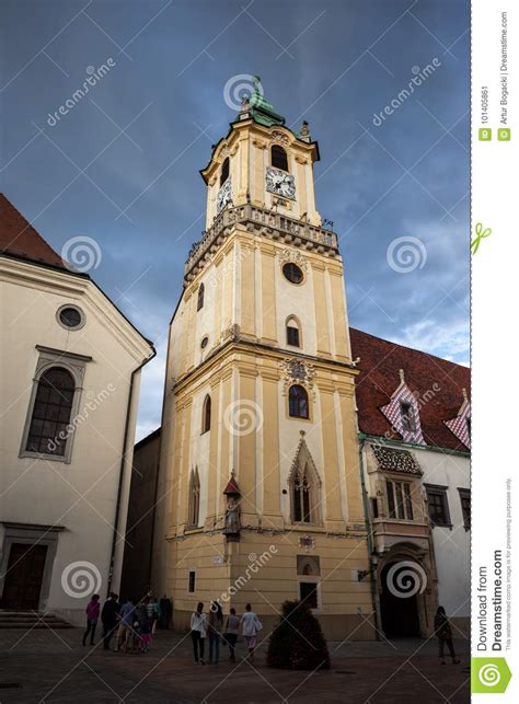 Old Town Hall Tower in Bratislava Editorial Photo - Image of ...