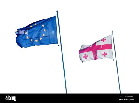 EU and Georgia flag isolated on the white Stock Photo - Alamy