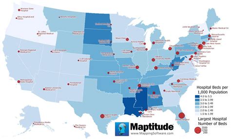 Maptitude Map: Hospital Beds/Capita (Oct. 2016)