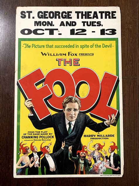 Fool (1925) US Silent Movie Window Card Movie Poster - AAA Vintage Posters