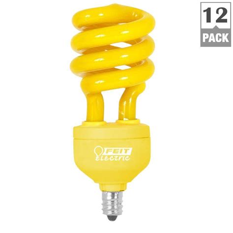 Feit Electric 60W Equivalent Yellow-Colored Spiral Candelabra CFL Bug ...