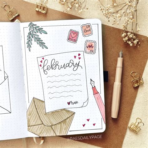 February Bullet Journal | Love Letters Theme - Rae's Daily Page